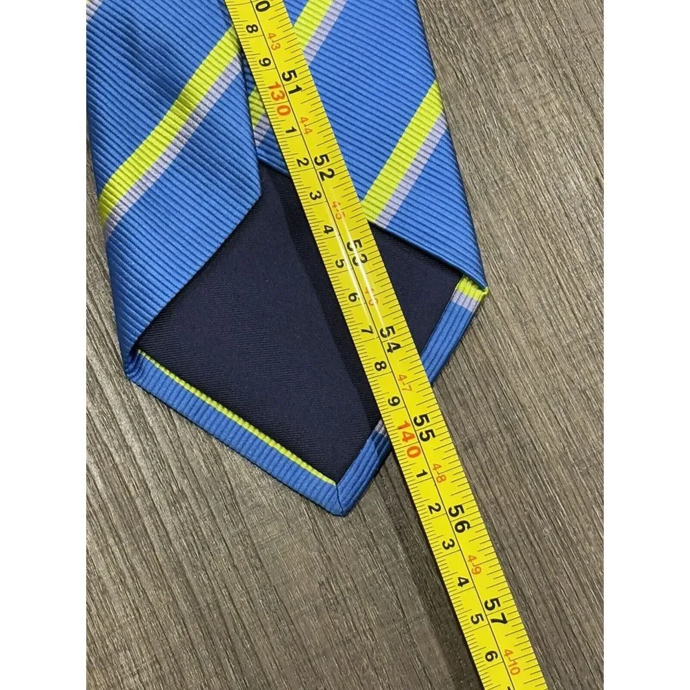 Venanzi Men's Necktie Blue Striped 100% Silk Made In Italy‎ NWOT